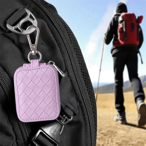 Earbud Case, Headphone Storage Case for AirPods 4/1/2/3/Pro 2 Lattice Lilac | PU Leather Plaid Zipper Carrying Pouch Earbuds Bag with Keychain for Wireless Earphones, Wired Headphone & USB Cable - color: Lattice Purple