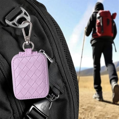 Earbud Case, Headphone Storage Case for AirPods 4/1/2/3/Pro 2 Lattice Lilac | PU Leather Plaid Zipper Carrying Pouch Earbuds Bag with Keychain for Wireless Earphones, Wired Headphone & USB Cable - color: Lattice Purple