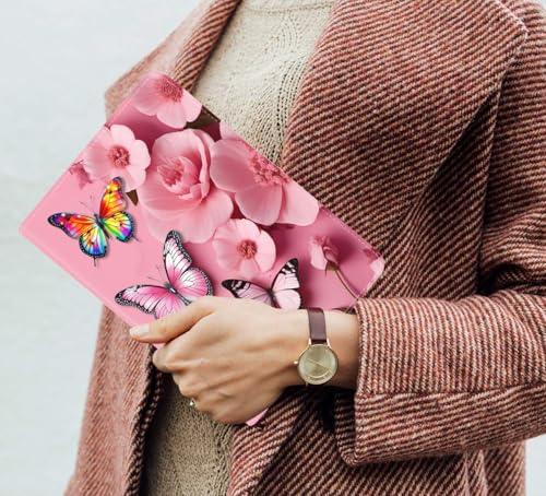 Case for Samsung Galaxy Tab S10 Lite/ S10 FE/ S9 FE 5G 10.9 Inch/ S9 11 Inch, Adjustable Stand Auto Wake/Sleep Smart Leather Cover, Butterfly Flower - color: Butterfly Flower