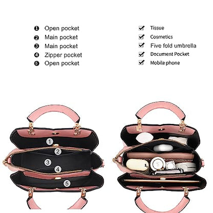 Xiaoyu Small Purses and Handbags for Women Fashion Crossbody Bag Lightweight Shoulder Bag Top Handle Satchel Purse - color: Pink