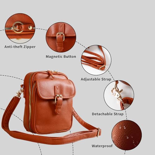 Leather Crossbody Bag for Women,Anti-Theft Messenger Bag with Large Capacity,Built-in Purse Card Slots Shoulder Sling Bag - color: White
