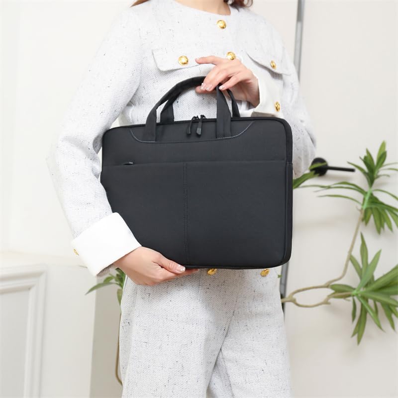 Laptop Bag Shockproof Protective Laptop Case Lightweight Computer Sleeve | Messenger Bag with Front Pocket, Laptop Carrying Case 13.3in 14in 15.6in 16.1in Computer Bag Water Resistant for Men Women - color: Black, size: 16.1in