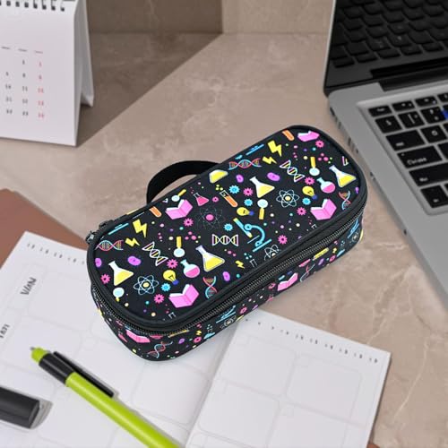 Science Pencil Case Pencil Pouch Large Capacity Pen Bag School Office Organizer Stationery Storage Box For Girls Boys Teen Kids - color: Science