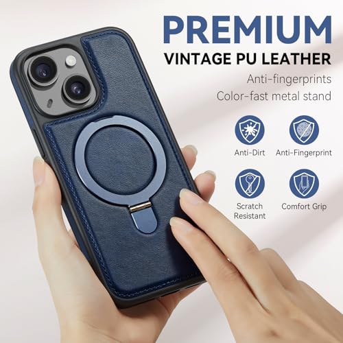 for iPhone 15 Plus Case with Stand Compatible with Magsafe, Blue - color: Dark Blue, size: iPhone 15 Plus - 6.7"
