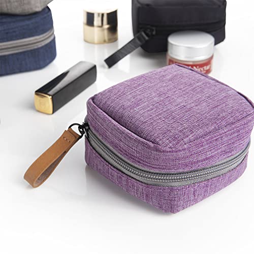 Hekyip Mini Cosmetic Bag, Travel Makeup Pouch, Portable Waterproof Cosmetic Pouch for Ladies Women, Mini (Mini Navy Blue) - color: Mini Navy Blue