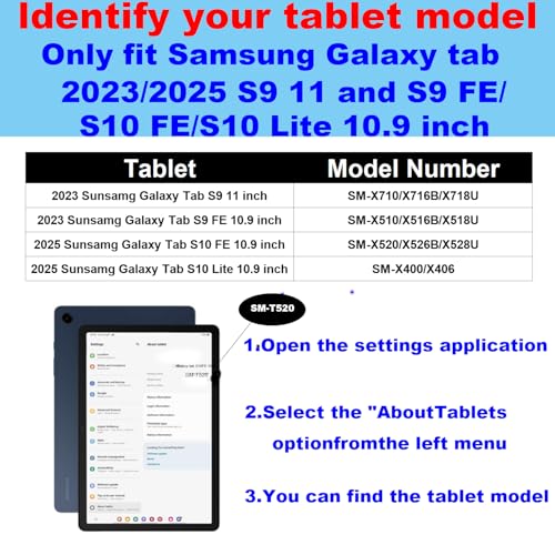 Case for Samsung Galaxy Tab S9 FE/S10 FE/S10 lite 10.9"/S9 11" | Genuine Leather Folio Cover fits Model:SM-X710/X510/X520/X400 2023/2025,S Pen Holder,Smart Protective Shell,Auto Wake/Sleep. - color: Blue, size: S9/S10 11 inch