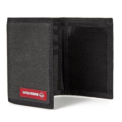 Wolverine Mens Bifold Wallet | RFID Protection | ID Window | Card Slots | Bill Pocket | Durable | Leather | Canvas - color: Durashocks - Black/Brown