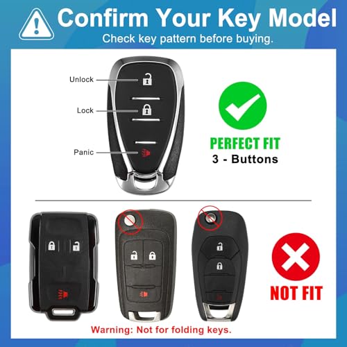 Key Fob Cover for Chevy - Premium Soft TPU Shell Full Protection Case with Keychain, Fits Equinox Malibu Traverse Cruze Blazer Camaro Trailblazer Spark Sonic Volt Bolt Trax, Pink 3-Button - color: Pink, size: 3 Buttons
