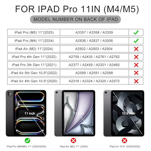 Soke Case for iPad Pro 11 Inch (M5 2025/M4 2024) - Hot Pink Marble | Built-in Apple Pencil Slot, Auto Sleep/Wake, Lightweight Protective Cover - color: C-Hot Pink Marble