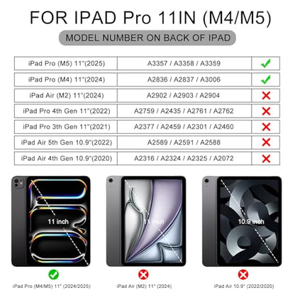 Soke Case for iPad Pro 11 Inch (M5 2025/M4 2024) - Hot Pink Marble | Built-in Apple Pencil Slot, Auto Sleep/Wake, Lightweight Protective Cover - color: C-Hot Pink Marble