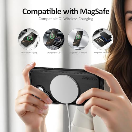 Shieldtop Compatible with MagSafe iPhone 16 Plus Wallet Case,Black | 2 in 1 Detachable Magnetic,Credit Card Holder Slots,RFID Blocking,PU Leather,Kickstand,Flip Folio Phone Cover for Men & Women - color: Black, size: iPhone 16 Plus - 6.7"