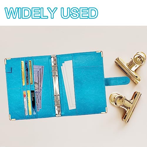 Convend A5/A6 Refillable 6 Ring Faux Leather Budget Binder,Mini Notebook Binder Cover for A5 Filler Paper,Loose Leaf Personal Planner Cover with Magnetic Buckle Closure(Marble Blue) - color: Marble Blue, size: Art-A5