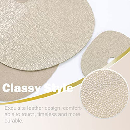 Faux Leather Placemat Set 4 Heat Resistant,Waterproof,Wipeable Placemats,Leather Placemat,Round Placemat,Suitable for Kitchens and Living Rooms - color: Golden Leather Placemats