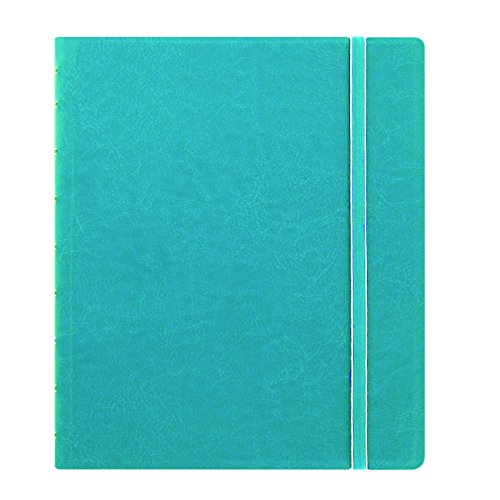 FILOFAX REFILLABLE NOTEBOOK CLASSIC, 9.25" x 7.25" Aqua - Elegant leather-look cover with moveable pages - Elastic closure, index, pocket and page marker (B115906U) - color: Aqua, size: Executive Size