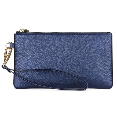 Tapp Collections Women's Wristlet Clutch Slim Leather Wallet RFID Blocking Pouch - Royal Blue - color: Royal Blue