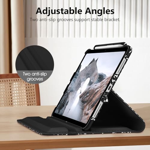Fintie Rotating Case for iPad (A16) 11th Gen 11-inch, iPad 10th Gen 10.9" | 360° Swivel Stand, Portrait & Landscape Viewing, Shockproof Cover with Pencil Holder, Auto Wake/Sleep, Composition Book Black - color: composition book black