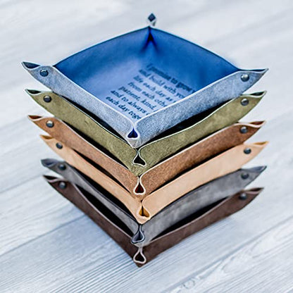 Personalized Leather Valet Tray and Catchall, Handmade in the USA, Gift Idea for Him