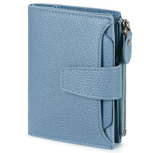 Small Wallet for Women Leather Bifold Compact RFID Blocking Small Womens Wallet Purse - color: Aa-Blue