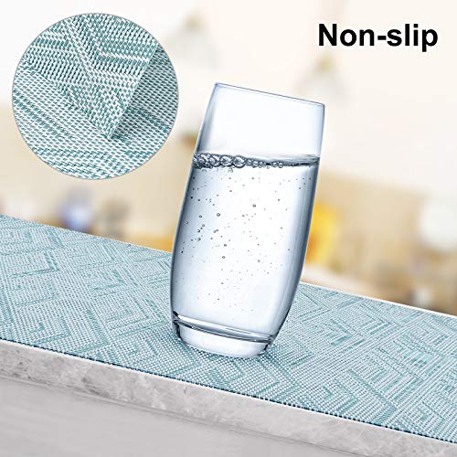 Aofmee Placemats Set of 6, Heat Resistant Place Mats, Washable Durable PVC Table Mats, Woven Vinyl Plastic Placemats for Dining Table, Non-Slip Stain Resistant Kitchen Table Placemats, Easy to Clean - color: Blue, size: Set of 6