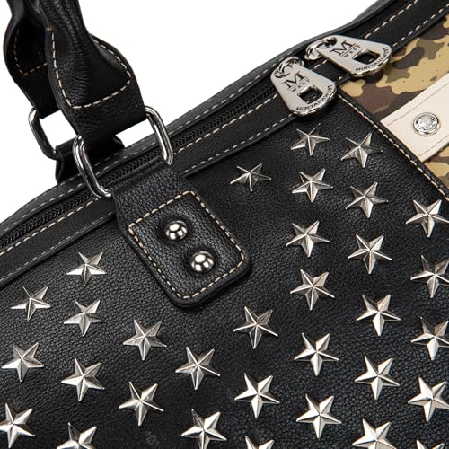 Montana West American Flag Studded Weekender Bags Patriotic Duffle Bag Large Carry on for Men & Women, Army Green - color: Flag-army Green