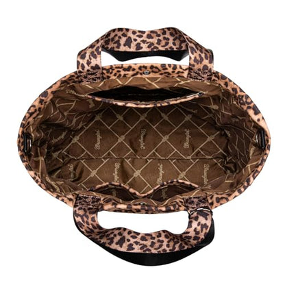 Montana West Wrangler Large Tote Bag for Women Designer Leopard Print Purse for Travel Work Gym - color: Leopard