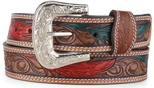 F&L CLASSIC mens Western full grain Leather belt Strap w/Snaps for Interchangeable Buckles, USA, - color: Brown 61, size: 34