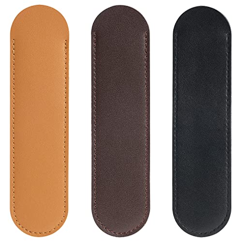 RAYNAG Set of 3 Leather Pen Sleeve Case Holder Pouch for Single Pen