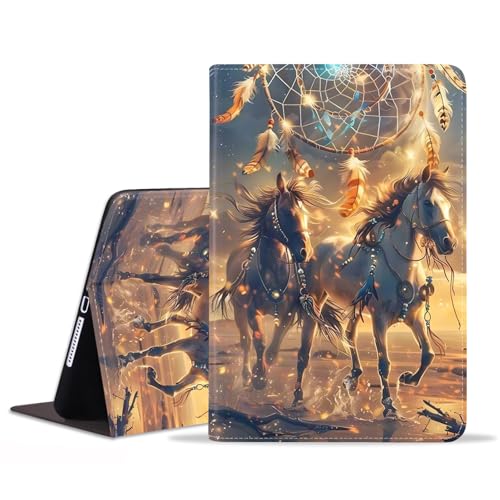 Case for Samsung Galaxy Tab S10 Lite/ S10 FE/ S9 FE 5G 10.9 Inch/ S9 11 Inch, Adjustable Stand Auto Wake/Sleep Smart Leather Cover, Dream Catcher Horse - color: Dream Catcher Horse