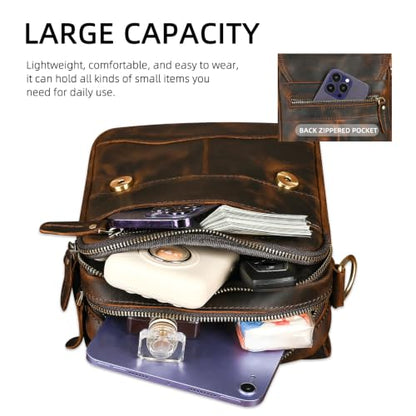 Canvas + Genuine Leather Travel A4 Tote Satchel Messenger Cross-body One Shoulder Bag For Men Male FB144 - color: 5-143 Brown
