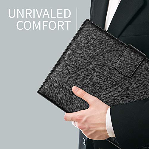 Maruse Italian Leather Executive Padfolio, Folder Organizer with Magnetic Closure and Writing Pad, Handmade in Italy, Black - color: Black