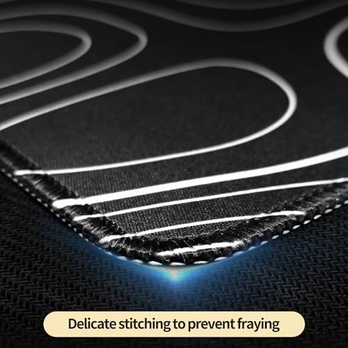 Bloss XL Topographic Mouse Pad Long Desk Mat, Black Mouse Keyboard Pad, Desk Pad, Large Gaming Mouse Mat Non-Slip Rubber (31.5 x 15.7 x 0.12 Inches) - color: Topographic-no Wrist Rest, size: 31.5 in x 15.7 in x 0.12 in