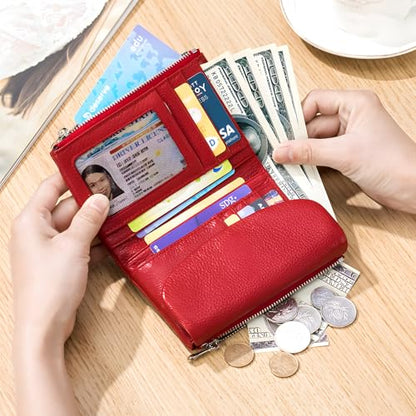 Unisex Pebble Leather Wallet, 5.3In Short Genuine Leather Coin Card Holder, Unisex Clutch Bags, Can Hold Coins, Id Cards - color: Silver