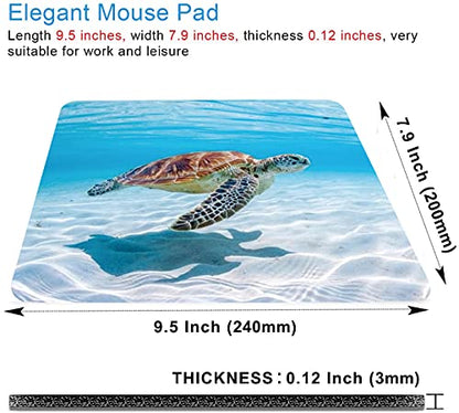 Sea Turtle Mouse Pad Non-Slip Rubber Base Gaming MousePads for Computers Laptop Office,Cute Mouse Pads with Designs for Women,9.5"x7.9"x0.12" Inch(240mm x 200mm x 3mm) - color: Sea Turtle