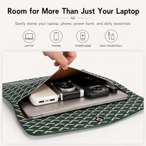 Designer A4 Padfolio Document Organizer Sleeve – Fits A4 Paper, MacBook, iPad & Tablets – Magnetic Closure, Slim & Scratch-Resistant – Ideal for Office, School, Students & Professionals (Black) - color: Black