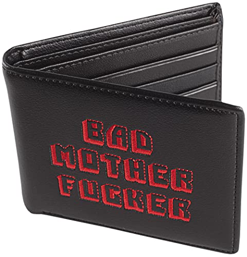 Officially Licensed Black/Red Embroidered Bad Mother Leather Wallet - color: Black/Red