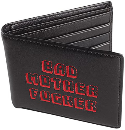 Officially Licensed Black/Red Embroidered Bad Mother Leather Wallet - color: Black/Red