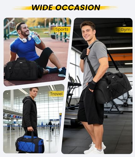 Vorspack 18 Inches Structured Gym Bag with Shoe Compartment, Black - color: Black, size: 18 Inches