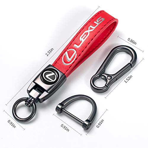 Genuine Leather Car Keychain for Lexus Key Chain for Men and Women Family Present Key Ring Accessories(Red) - color: Black-hdv-06