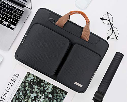 Lacdo 360° Protective Laptop Shoulder Bag, 16 inch Computer Bag for 16 inch MacBook Pro M5 Pro/Max A3428 A3429 (2026), M4/M3/M2/M1 Pro Max A3403 A3186 A2991 A2780 A2485 2024-2019 Messenger Bag, Black - color: Black, size: 16 Inch New MacBook Pro