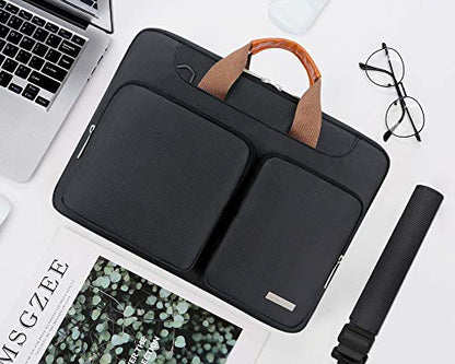 Lacdo 360° Protective Laptop Shoulder Bag, 16 inch Computer Bag for 16 inch MacBook Pro M5 Pro/Max A3428 A3429 (2026), M4/M3/M2/M1 Pro Max A3403 A3186 A2991 A2780 A2485 2024-2019 Messenger Bag, Black - color: Black, size: 16 Inch New MacBook Pro