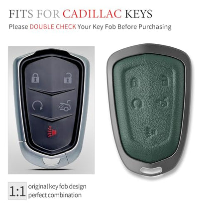 Key Fob Cover Compatible with Cadillac CTS XTS ATS STS XT4 XT5 CT6 SRX - color: Green