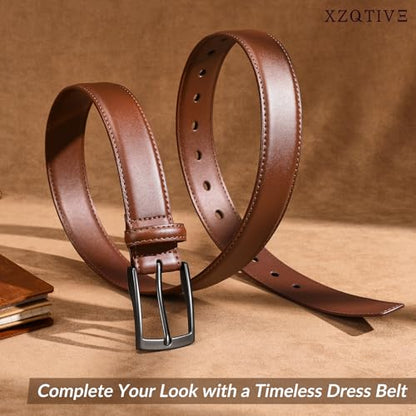 XZQTIVE Men's Suede Belt - Genuine Leather Dress Belt for Jeans Dress - color: Brown, size: Fit Pant 40"-45"