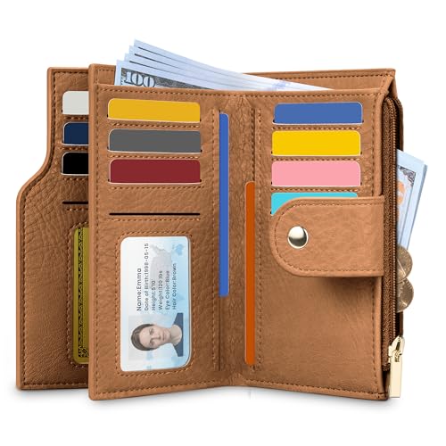 Airkit Small Wallet for Women, RFID Blocking Credit Card Holder - color: Brown