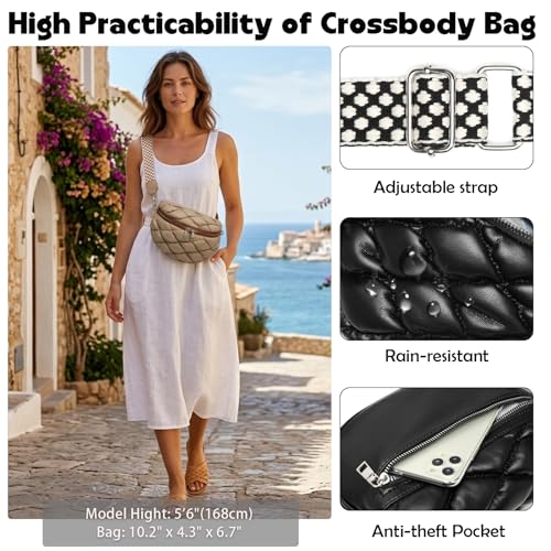 PU Leather Crossbody Bum Bags for Women Anti-theft Travel Fanny Pack - color: 096-apricot