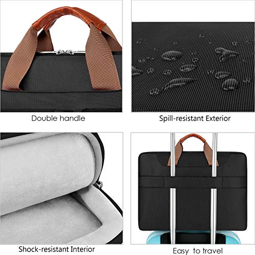 Lacdo 360° Protective Laptop Shoulder Bag, 16 inch Laptop Bag for 16 inch MacBook Pro M5 Pro/Max A3428 A3429 (2026), M4/M3/M2/M1 A3403 A3186 A2991 A2780 A2485, 15" Surface Laptop 7th Computer, Black - color: Black, size: 16 Inch New MacBook Pro