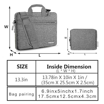 Hseok Laptop Shoulder Bag 13-14 inch Shockproof Water-Resistant HandBag with Small Case Compatible with MacBook Pro/Neo 14" M5/M4/M3/M2/M1, Mac Air/Pro 13.3", XPS 13/14, Most 13"-14" PC,Dark gray - color: Dark Gray, size: 13"-14"