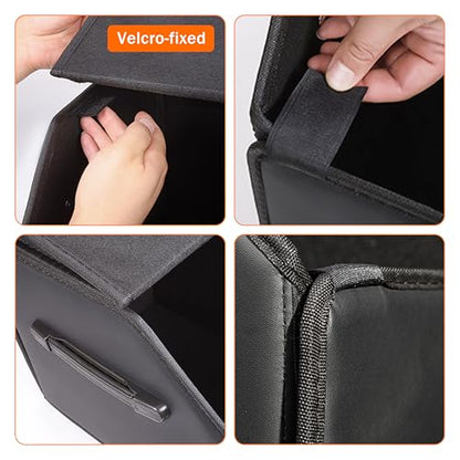 Trunk Organizer,car organizers and storage,black Leather Storage Box with lid,Fiberboard,Collapsible(15''L x 13''W x 12.4''H,2K inches³) - size: 15"L×13"W×12.4"H, 9lbs, 2K in³