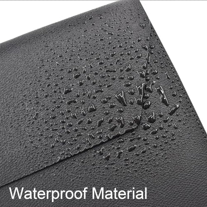 VANRA Expanding File Folder Organizer PU Leather Document Holder File Pocket Envelope Portfolio Bag with Hand Strap and Magnetic Closure for A4 Letter Size Paper (Black)