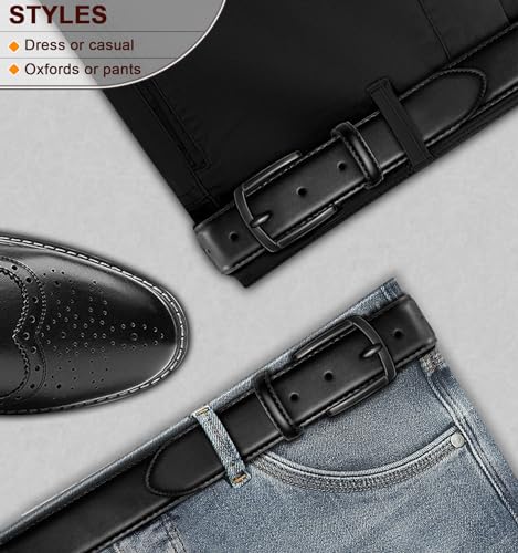 Men Leather Grommet Belt True to Size 1 3/8" Gift Boxed | 7 Eyelets Single Prong | Lightweight | Versatile For Golf Jeans Dress Casual - color: Black4144, size: 42"-44"Waist Adjustable