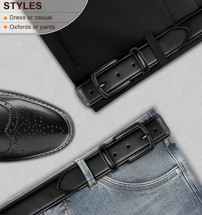 Men Leather Grommet Belt True to Size 1 3/8" Gift Boxed | 7 Eyelets Single Prong | Lightweight | Versatile For Golf Jeans Dress Casual - color: Black4144, size: 42"-44"Waist Adjustable